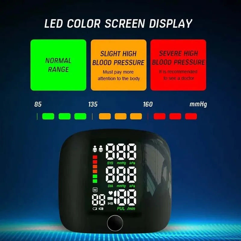 LED Rechargeable Wrist Blood Pressure Monitor